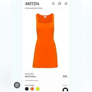 ARITZIA - SUNDAY BEST - Idol Dress in Oval Orange